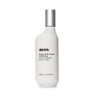 Aeos Beauty Body Lotion Awakening, 200ml bottle with silver cap.