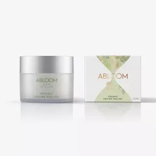 Abloom Organic Enzyme Peeling jar and box, 100ml, on white background.