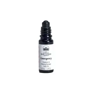Black roll-on bottle labelled "Emergency Essence & Aromatherapy", 10ml.