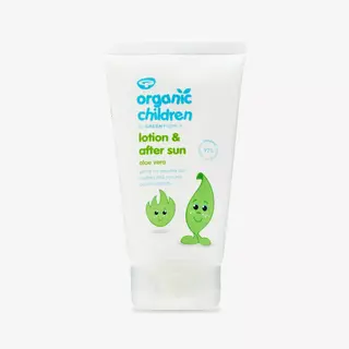Organic Children lotion and after sun, aloe vera, 92% organic, eczema-friendly.