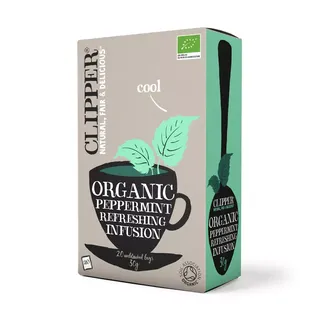 Clipper Organic Peppermint Infusion box with 20 teabags, 30g.