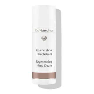 Dr. Hauschka Regenerating Hand Cream bottle with logo and text.