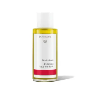 Dr. Hauschka Revitalising Leg & Arm Tonic bottle with red label.