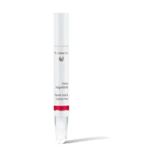 Dr. Hauschka Neem Nail & Cuticle Pen with red band and clear cap.