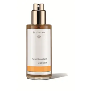 Dr. Hauschka Facial Toner bottle with gold cap and white label.