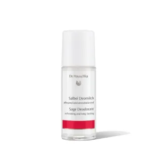 Dr. Hauschka Sage Deodorant bottle with red label, 50ml.