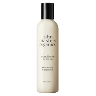 John Masters Organics conditioner for fine hair, rosemary and peppermint, 236 ml bottle.