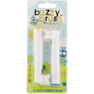 Buzzy Brush replacement heads, 2 pack, in colourful packaging with cartoon bees.