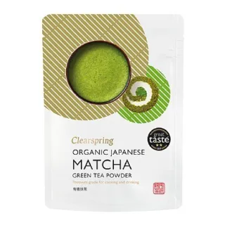 Clearspring Organic Japanese Matcha Green Tea Powder packaging.