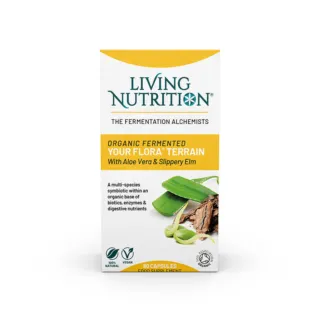 Living Nutrition Your Flora Terrain capsules with aloe vera and slippery elm, 60 count.