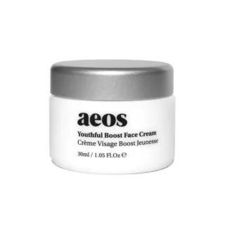 Aeos Youthful Boost Face Cream, 30ml jar with silver lid.