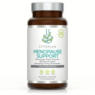 Cytoplan Menopause Support, 60 vegan capsules, whole soy germ, 50mg isoflavones.