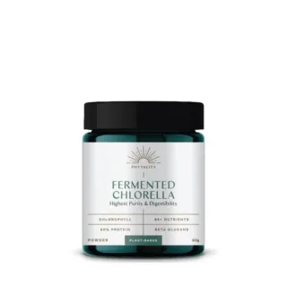Fermented Chlorella powder jar, 60g, plant-based, by Phytality.