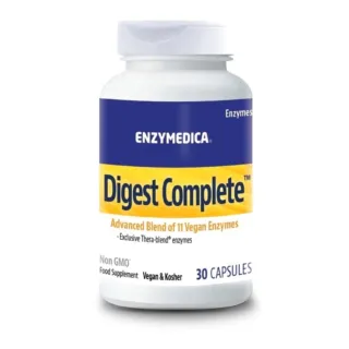 Enzymedica Digest Complete, 30 capsules, vegan enzyme supplement.