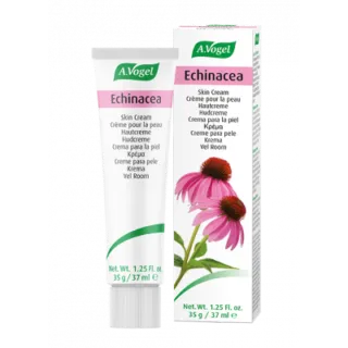 A.Vogel Echinacea Skin Cream tube and box, 35g/37ml, with pink flower image.