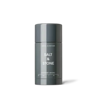 Grey Salt & Stone deodorant stick, Santal & Vetiver, 75g.