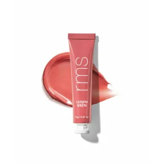 Pink tube of rms Liplights, 9g, with a smear of matching lip colour.