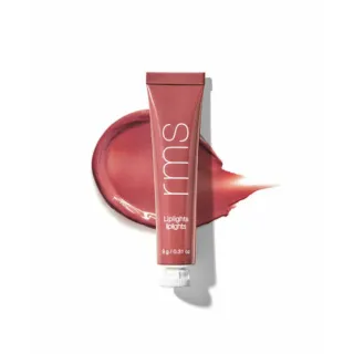RMS Liplights tube with pink gloss smear, 9g.