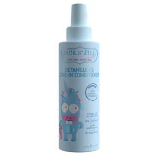 Jack N' Jill Detangler & Leave-In Conditioner, 200ml, rose and geranium scent, recycled bottle.