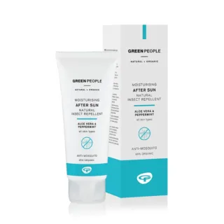 Green People moisturising after sun insect repellent with aloe vera and peppermint, 85% organic.