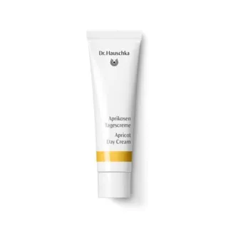 Dr. Hauschka Apricot Day Cream tube with yellow band.