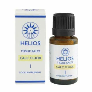 Helios Calc Fluor tissue salts bottle and box.