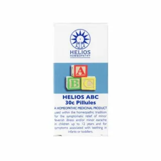 Helios ABC 30c Pillules box with colourful ABC blocks on the front.
