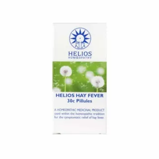 Helios Hay Fever 30c Pillules box with dandelion design.