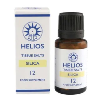 Helios Tissue Salts Silica 12, bottle and box, food supplement.
