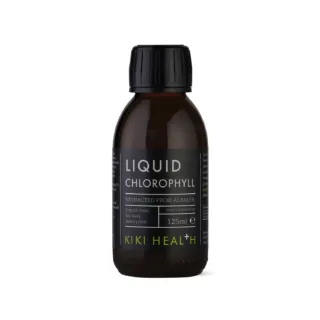 Liquid chlorophyll bottle, 125ml, Kiki Health, extracted from alfalfa.