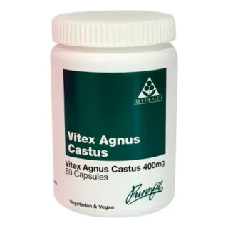 Vitex Agnus Castus 400mg, 60 capsules, vegetarian and vegan, Bio-Health brand.