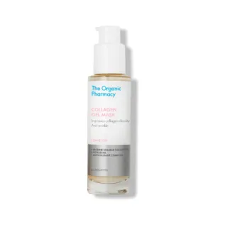 The Organic Pharmacy Collagen Gel Mask bottle with pump dispenser.