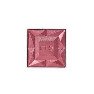 Square pink blush with embossed "rms" logo, geometric pattern.