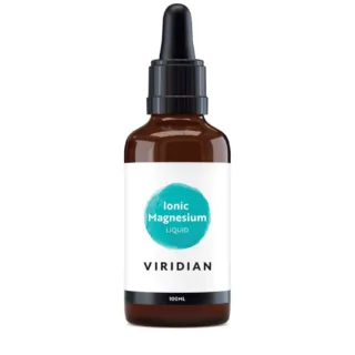 Brown bottle with dropper, labelled "Ionic Magnesium Liquid, Viridian, 100ml".