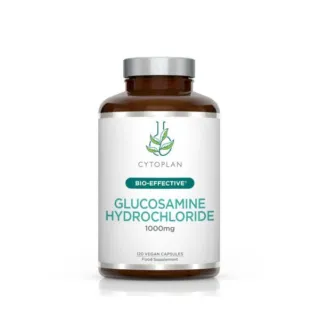 Cytoplan Glucosamine Hydrochloride 1000mg, 120 vegan capsules, food supplement bottle.