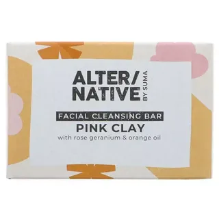 ALTER/NATIVE by Suma facial cleansing bar, pink clay, rose geranium and orange oil.