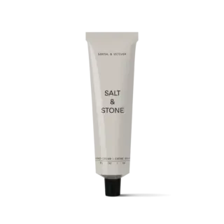 Salt & Stone hand cream tube, Santal & Vetiver, 60 ml.