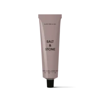 Salt & Stone hand cream tube, black rose and oud scent.