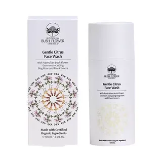 Gentle Citrus Face Wash with Australian Bush Flower Essences, 100ml bottle and box.