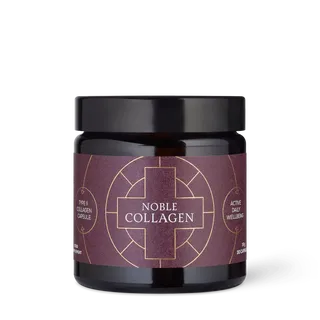 Noble Collagen jar with purple label, type II collagen capsule, 30 capsules.