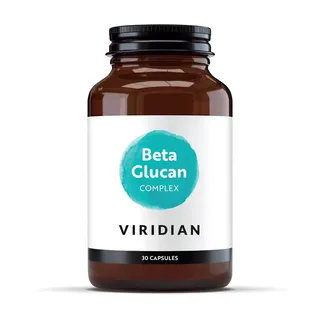 Viridian Beta Glucan Complex, 30 capsules, brown bottle with white label.