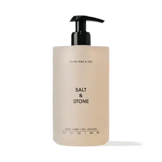 Salt & Stone Black Rose & Oud body wash, 450 ml pump bottle.