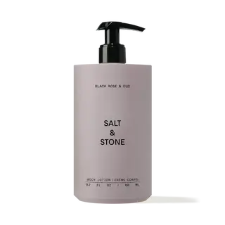 Salt & Stone Black Rose & Oud body lotion, 450 ml pump bottle.