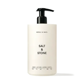 Salt & Stone body lotion, Neroli & Basil, 450 ml pump bottle.