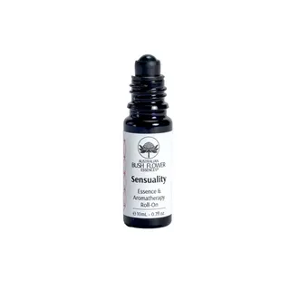 Roll-on bottle labelled "Sensuality Essence & Aromatherapy", 10ml.
