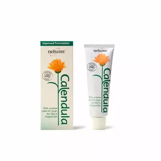 Calendula cream tube and box for rough, dry, flaky skin.