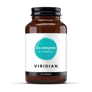 Brown bottle of Viridian Co-enzyme B-Complex, 30 capsules.