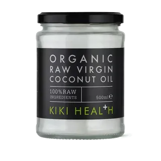 Kiki Health organic raw virgin coconut oil, 500ml jar.