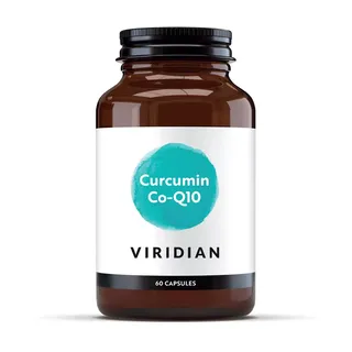 Brown bottle of Viridian Curcumin Co-Q10, 60 capsules.