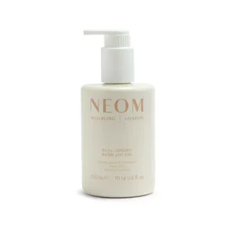 NEOM Real Luxury Hand Lotion, 300ml bottle with pump dispenser.